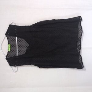Fresh Brewed Black Sheer Lace Front Blouse Size Extra Large